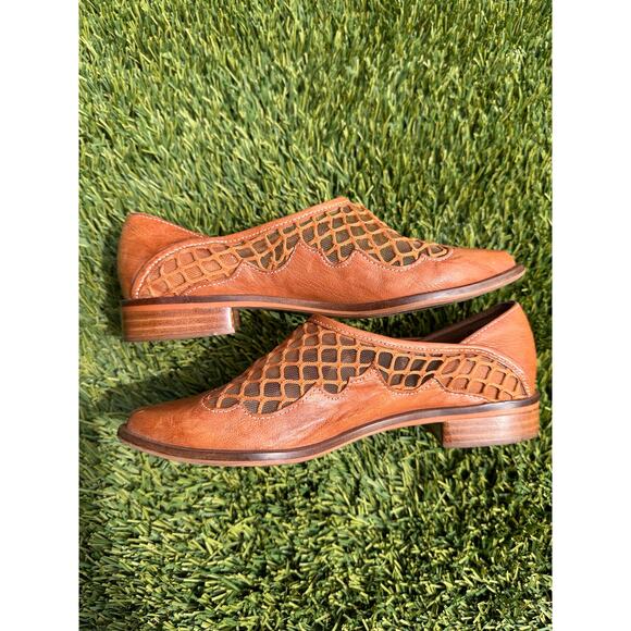Anthropologie Kelsi Dagger Brooklyn Arlo Mesh Tan Loafer size 5.5 - Picture 4 of 13